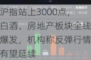 沪指站上3000点，白酒、房地产板块全线爆发，机构称反弹行情有望延续