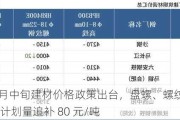 沙钢：6 月中旬建材价格政策出台，盘螺、螺纹价格不变，上期***量追补 80 元/吨