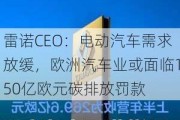 雷诺CEO：电动汽车需求放缓，欧洲汽车业或面临150亿欧元碳排放罚款