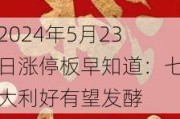 2024年5月23日涨停板早知道：七大利好有望发酵