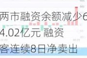 两市融资余额减少64.02亿元 融资客连续8日净卖出