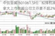 中信金属(601061.SH)：拟择机减持加拿大上市参股公司艾芬豪不超2%股份