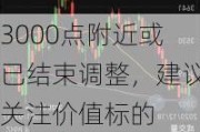 3000点附近或已结束调整，建议关注价值标的