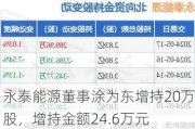 永泰能源董事涂为东增持20万股，增持金额24.6万元