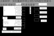 正威新材：深圳翼威所持公司9.56%股份将被司法拍卖 或致公司控制权发生变更