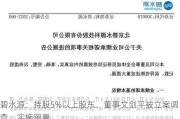 碧水源：持股5%以上股东、董事文剑平被立案调查、实施留置