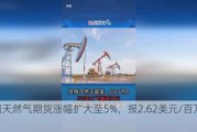 美国天然气期货涨幅扩大至5%，报2.62美元/百万英热