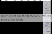 理财产品业绩比较基准降至2.82%，9月已有385条公告密集调整