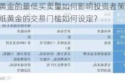 纸黄金的最低买卖量如何影响投资者策略？纸黄金的交易门槛如何设定？