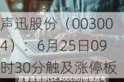 声迅股份（003004）：6月25日09时30分触及涨停板