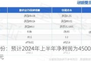 永东股份：预计2024年上半年净利润为4500万元~5500万元