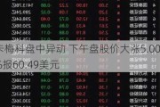 卡梅科盘中异动 下午盘股价大涨5.00%报60.49美元