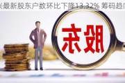 利和兴最新股东户数环比下降13.32% 筹码趋向集中