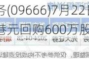 金科服务(09666)7月22日斥资3859.56万港元回购600万股