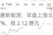 大唐新能源：早盘上涨 5.47%，报 2.12 港元