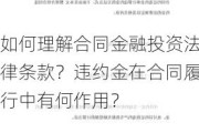 如何理解合同金融投资法律条款？违约金在合同履行中有何作用？