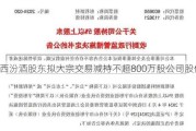 山西汾酒股东拟大宗交易减持不超800万股公司股份