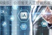 星辉娱乐：公司暂无人工智能方面业务及收入