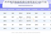 药师帮因购股权获行使而发行100万股