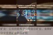 金岭矿业：公司目前有子公司金召矿业、金钢矿业和联营企业金鼎矿业的***矿权