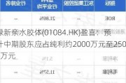 绿新亲水胶体(01084.HK)盈喜：预计中期股东应占纯利约2000万元至2500万元