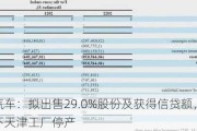 恒大汽车：拟出售29.0%股份及获得信贷额，资金短缺下天津工厂停产