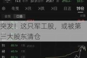 突发！这只军工股，或被第三大股东***