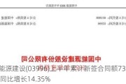 中国能源建设(03996)上半年累计新签合同额7386.01亿元 同比增长14.35%