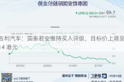 吉利汽车：国泰君安维持买入评级，目标价上调至 14 港元