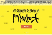 老虎证券下跌20.27%，报7.67美元/股