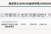 新三板创新层公司雷诺尔大宗交易溢价1.79%，成交金额191.8万元