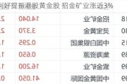 双重利好提振港股黄金股 招金矿业涨近3%