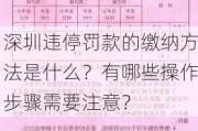 深圳违停罚款的缴纳方法是什么？有哪些操作步骤需要注意？