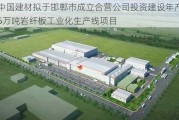 中国建材拟于邯郸市成立合营公司投资建设年产5万吨岩纤板工业化生产线项目