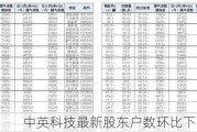 中英科技最新股东户数环比下降16.62%