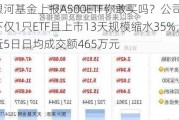 ***基金上报A500ETF你敢买吗？公司旗下仅1只ETF且上市13天规模缩水35%，近5日日均成交额465万元