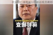 农业银行湖南省分行副巡视员蒋祁被查