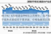 49.5%！6月制造业PMI与上月持平，生产指数高于临界点表现优于需求端，价格指数双回落