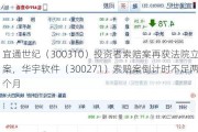 宜通世纪（300310）投资者索赔案再获法院立案，华宇软件（300271）索赔案倒计时不足两个月