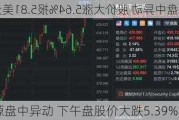 美国能源盘中异动 下午盘股价大跌5.39%