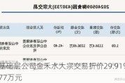 新三板基础层公司金禾水大宗交易折价29.91%，成交金额149.77万元