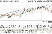 恒宝股份(002104.SZ)2023年度每10股派1.3元 股权登记日为7月26日