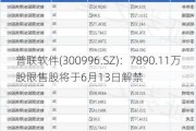 普联软件(300996.SZ)：7890.11万股限售股将于6月13日解禁