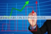 建新股份大跌5.13% 主力净流出2255万元