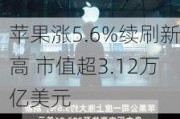 苹果涨5.6%续刷新高 市值超3.12万亿美元