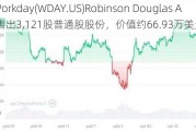 Workday(WDAY.US)Robinson Douglas A.售出3,121股普通股股份，价值约66.93万美元