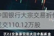 中国银行大宗交易折价成交110.12万股