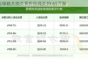 弘元绿能大宗交易折价成交39.65万股