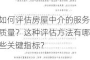 如何评估房屋中介的服务质量？这种评估方法有哪些关键指标？