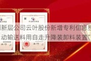 新三板创新层公司云叶股份新增专利信息授权：“一种肥料自动输送料用自走升降装卸料装置”